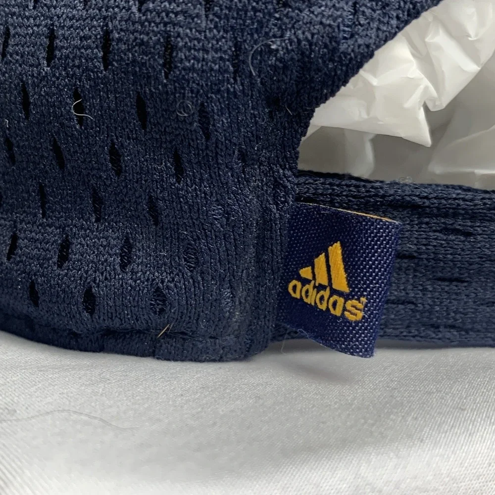 Adidas Navy Blue Yellow Embroidered Logo Mesh Baseball Cap Hat Adjustable